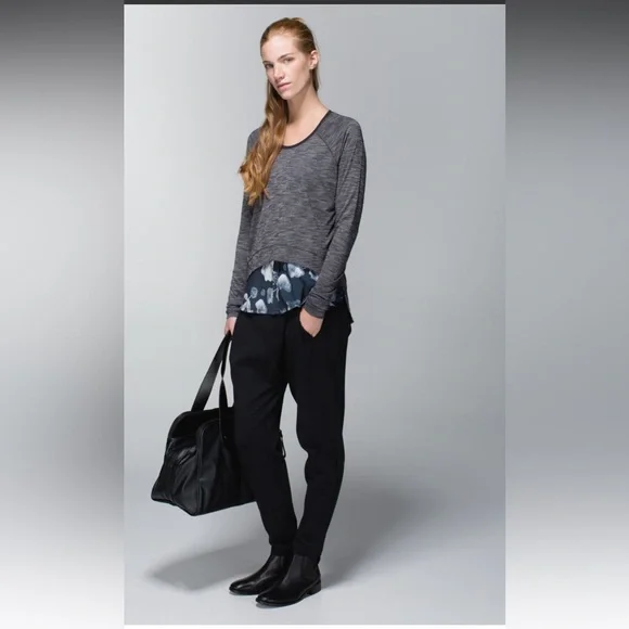 Lululemon Layered Long Sleeve Tee,
Heathered Black/Inky Floral Black Ghost/Black - Picture 2 of 7